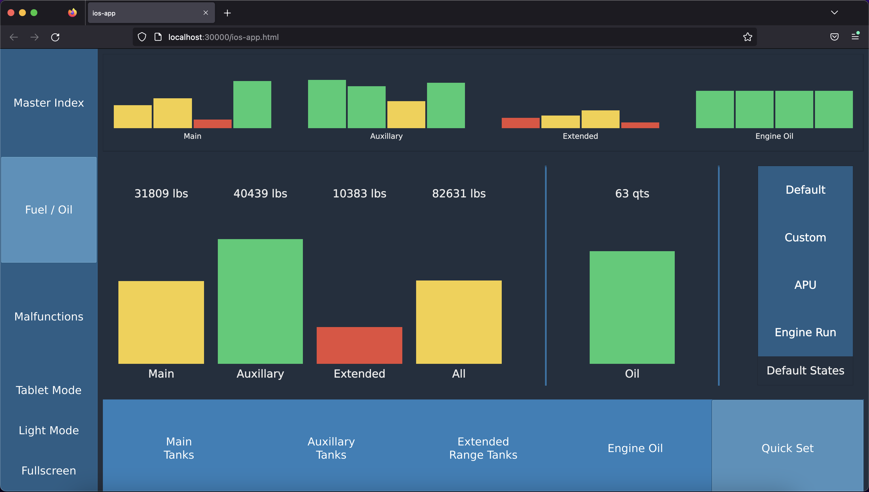 Tank Page for the IOS